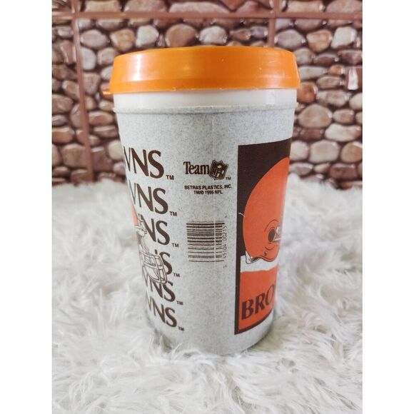 Cleveland Browns NFL FOOTBALL SUPER THERMO VINTAGE 1995 Plastic Lidded Cup Mug # - Picture 3 of 9